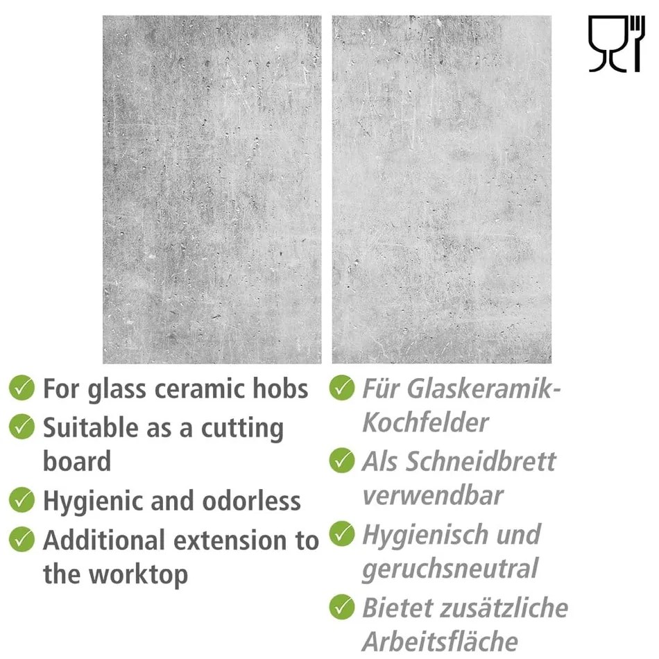 Protecții de aragaz 2 buc. din sticlă temperată 52x30 cm Concrete – Allstar