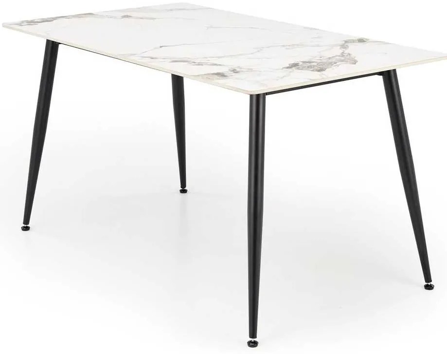 Masă de bucătărie Webster 140 cm, marmură / negru