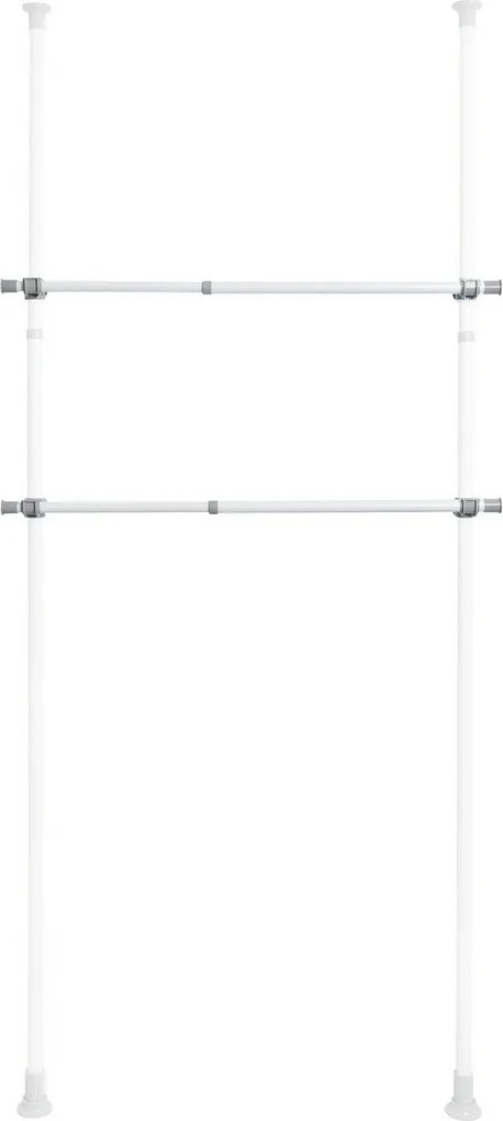 Wenko Set de 2 bare telescopice orizontale Herkules, alb