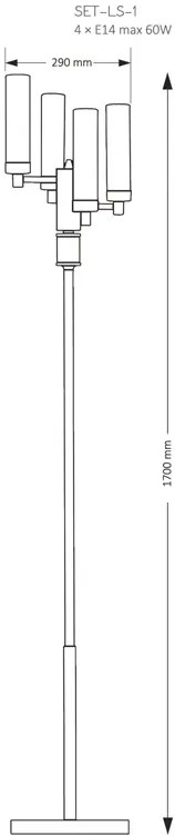 Lampadar modern realizat manual din alama Seti