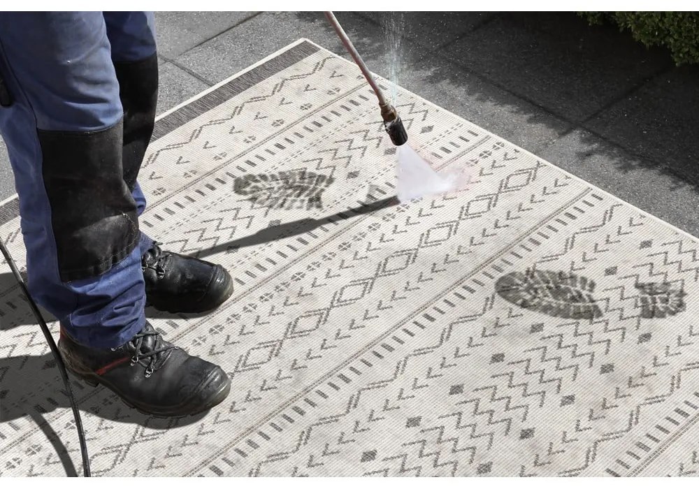 Covor adecvat pentru exterior NORTHRUGS Twin Supreme Mismo, 290 x 200 cm, gri-crem