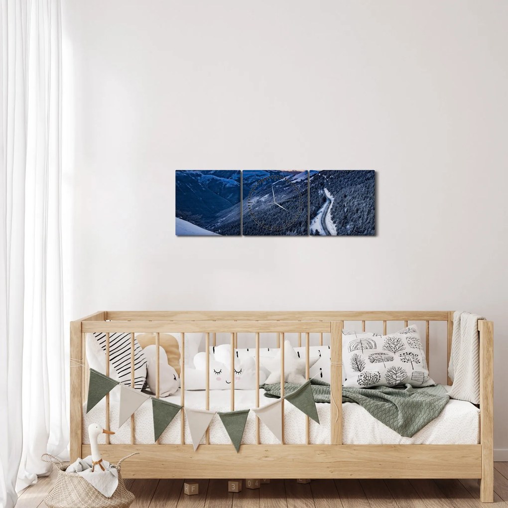 Tablou - Pantă înzăpezită (cu ceas) (90x30 cm)
