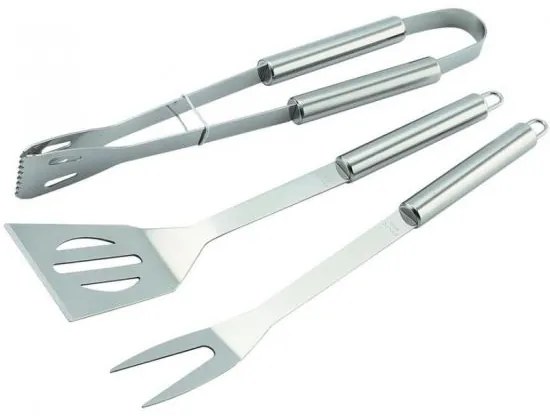 Ustensile pentru barbecue, grill, gratar, inox, gri, set 3 piese