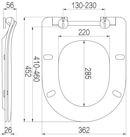 Colac de toaletă Sapho SoftClose EDITA alb