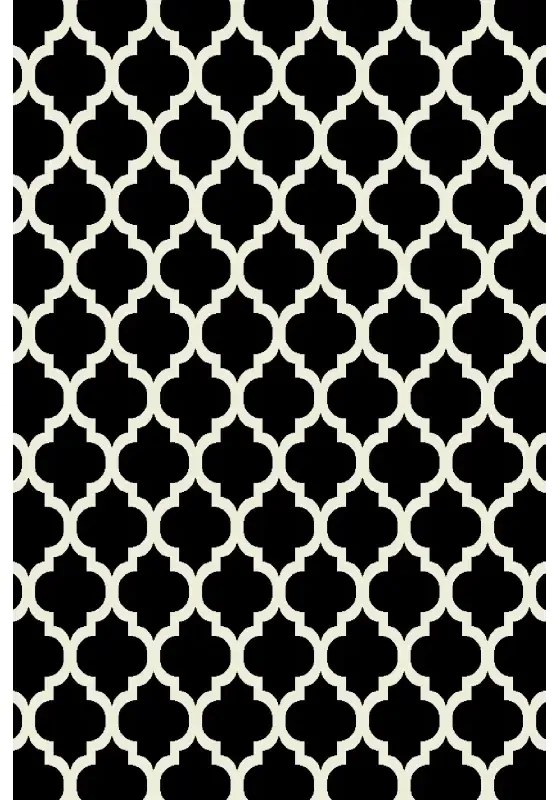 Covor Modern Kolibri 11158-180 alb negru Selectează mărime: 080 X 150