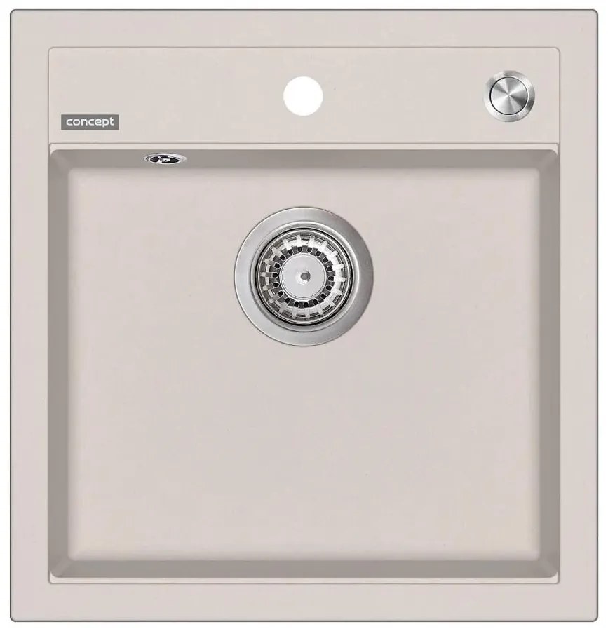 Concept DG00C50BE - Chiuvetă de bucătărie CUBIS din granit, 49x51 cm, bej