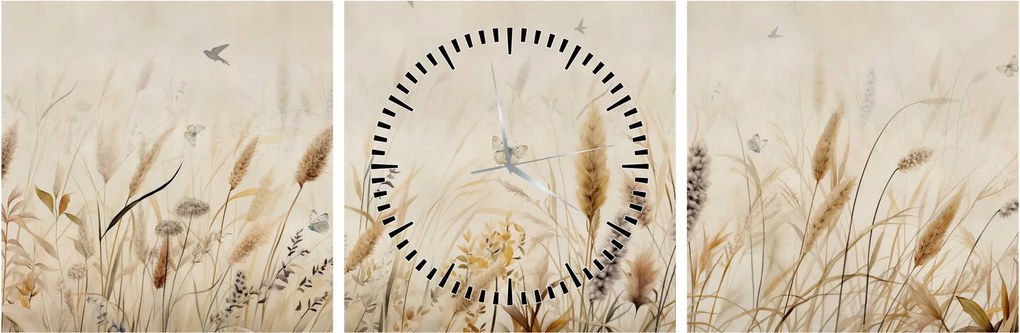 Tablou - Pajiște sălbatică (cu ceas) (90x30 cm)