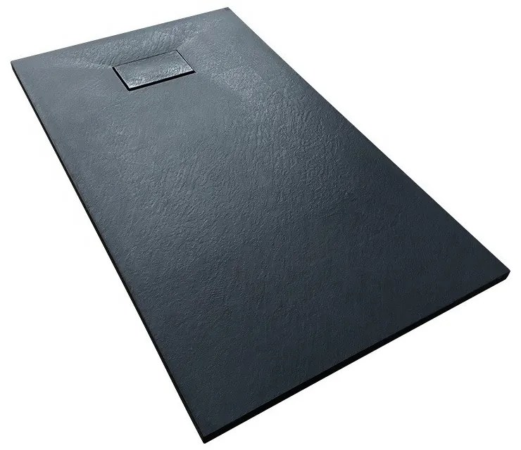 Cadita Baie Din Compozit , Smack , 100 X70 Cm , Esn10070n, Cu Sifon,Negru