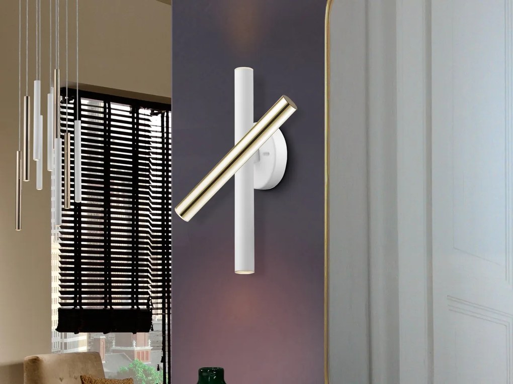 Aplica LED de perete design ultra-modern Varas auriu/alb