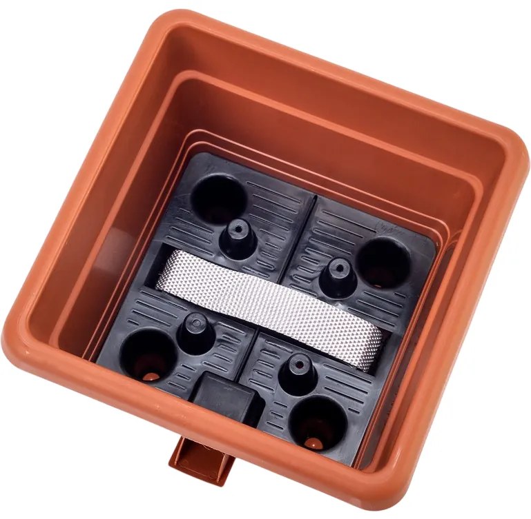 Ghiveci autoudare BERGAMOT Plastia 25 x 25, 25 x 25 cm, 25 x 25 cm