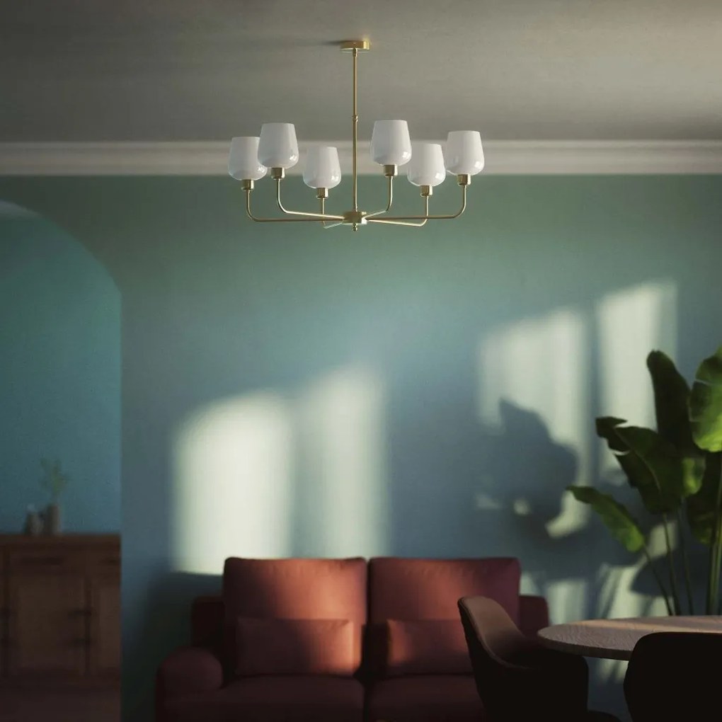 Candelabru design italian din alama si sticla Talis