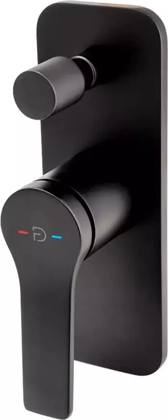 Baterie cada - dus incastrata FDesign Seppia negru mat cu corp ingropat