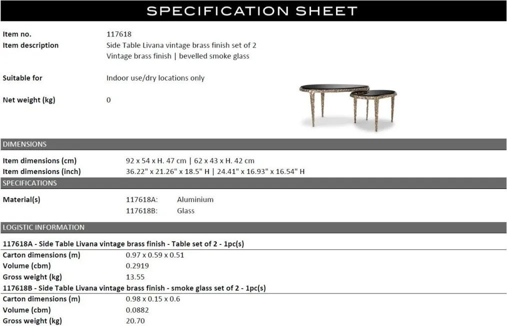 Set de 2 masute design LUX Livana