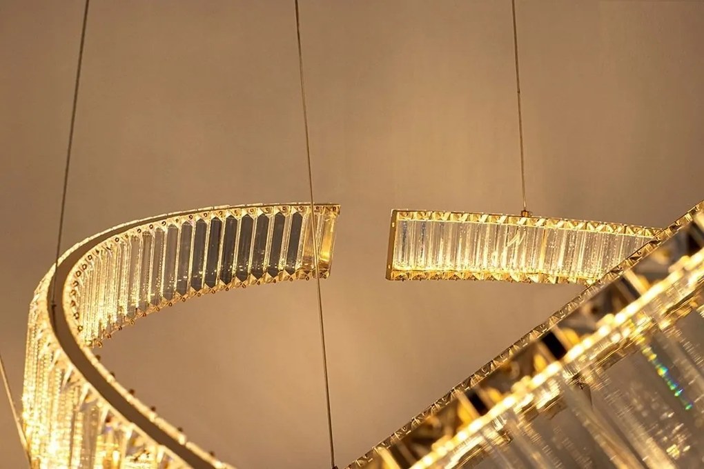Lustra XXL suspendata LED design ambiental Ring LINE 8 auriu