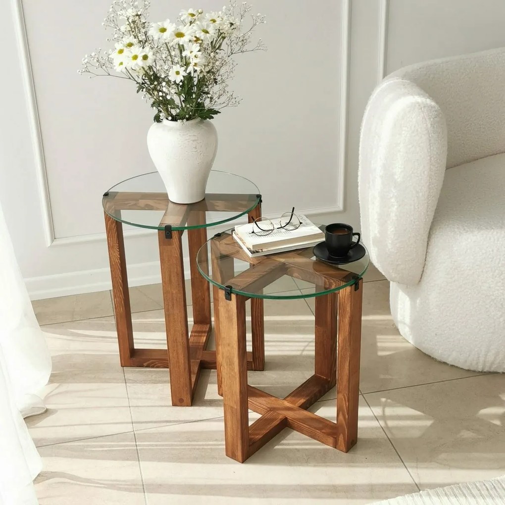 Set de măsuțe Amalfi Walnut, 2 buc.