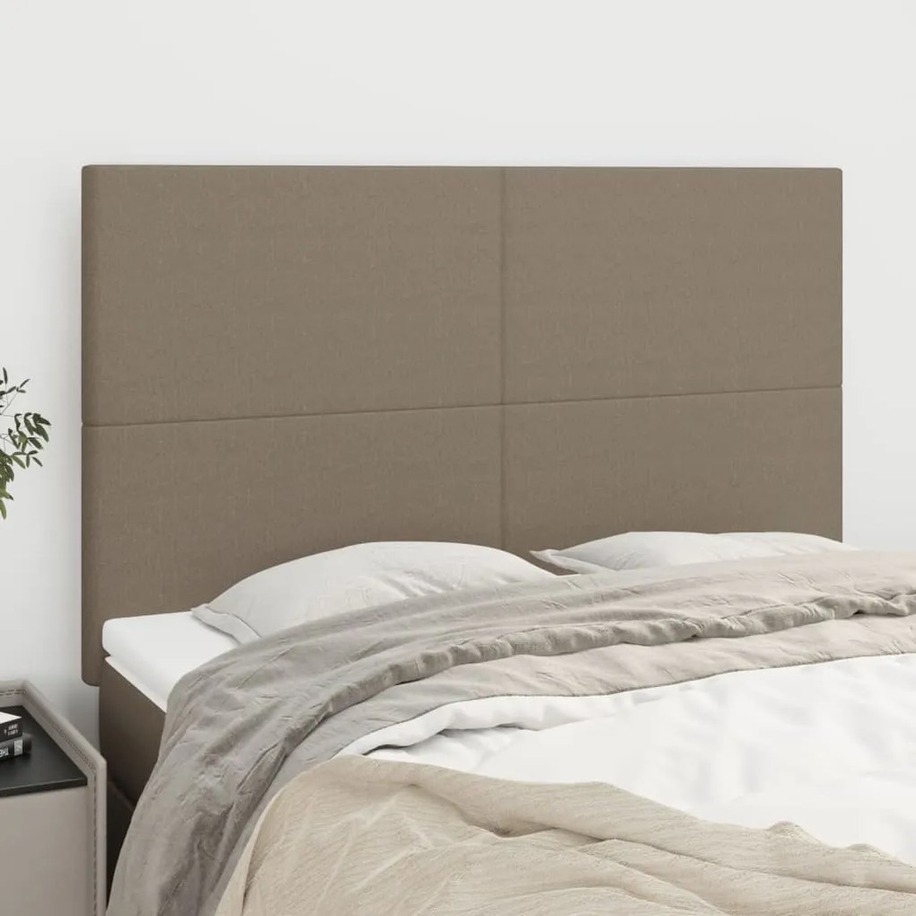 vidaXL Tăblii de pat, 4 buc, gri taupe, 72x5x78/88 cm, textil