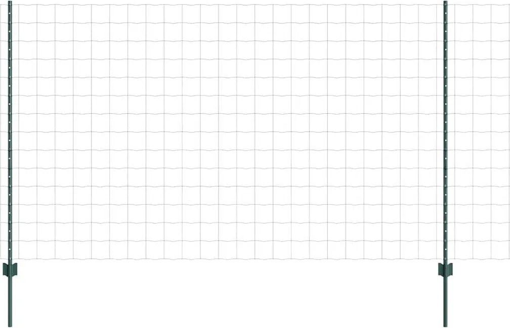 vidaXL Gard cu Stâlp Verde 1,4 x 10 m Oțel și PVC