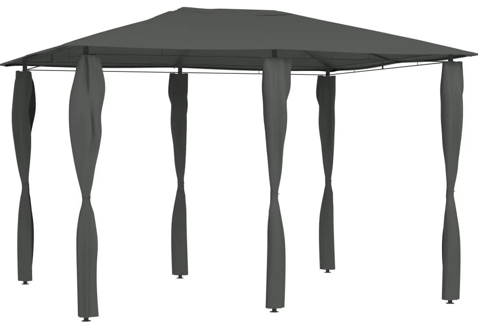vidaXL Pavilion cu huse pentru stâlpi, antracit, 3x4x2,6 m, 160 g/m²