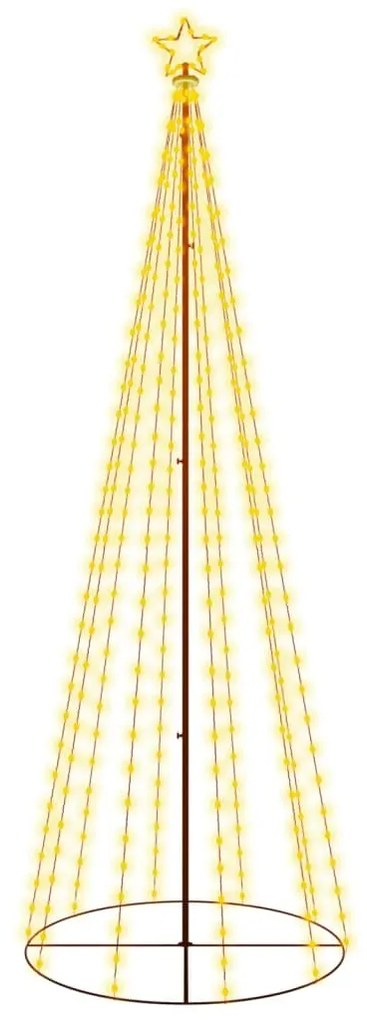 343490 vidaXL Brad de Crăciun conic, 310 LED-uri, alb cald, 100x300 cm