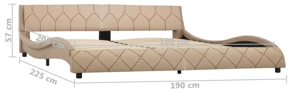 Cadru de pat, cappuccino, 180 x 200 cm, piele ecologica Cappuccino, 180 x 200 cm