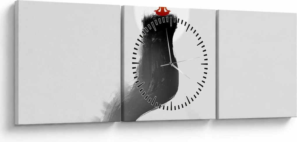 Tablou - Meditație în vârf (cu ceas) (90x30 cm)