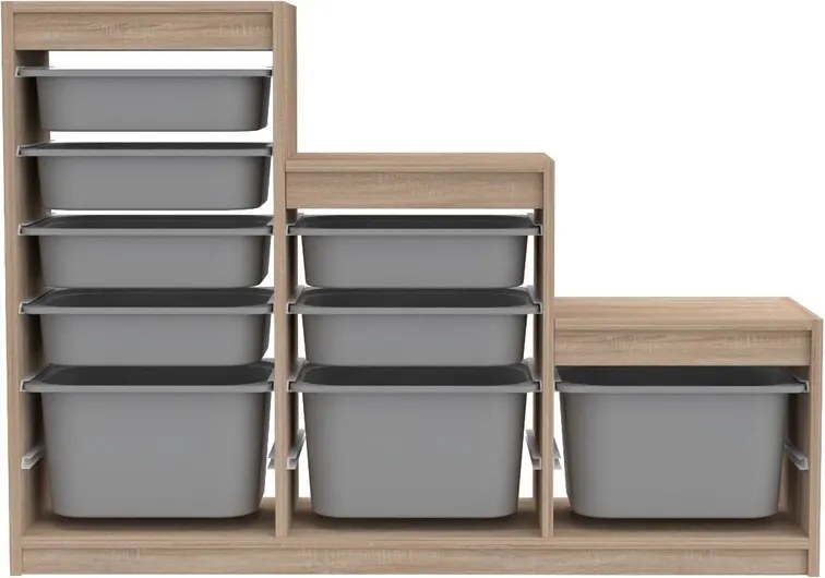 Dulap multifunctional, Hanah Home, Swiss, 132x93x30 cm, Sonomo Gray