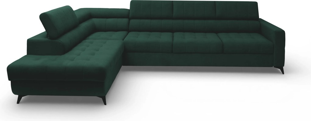 Colțar extensibil Nardo Maxi pe stânga - catifea verde Bluvel 78