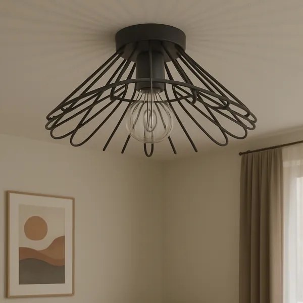 Plafonieră ONLI DUCCIO 1xE27/22W/230V d. 60 cm negru