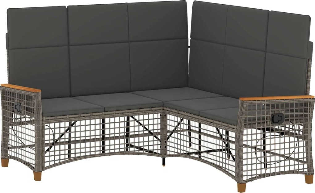 vidaXL Set de canapele reclinabile pentru grădină Gri și gri închis