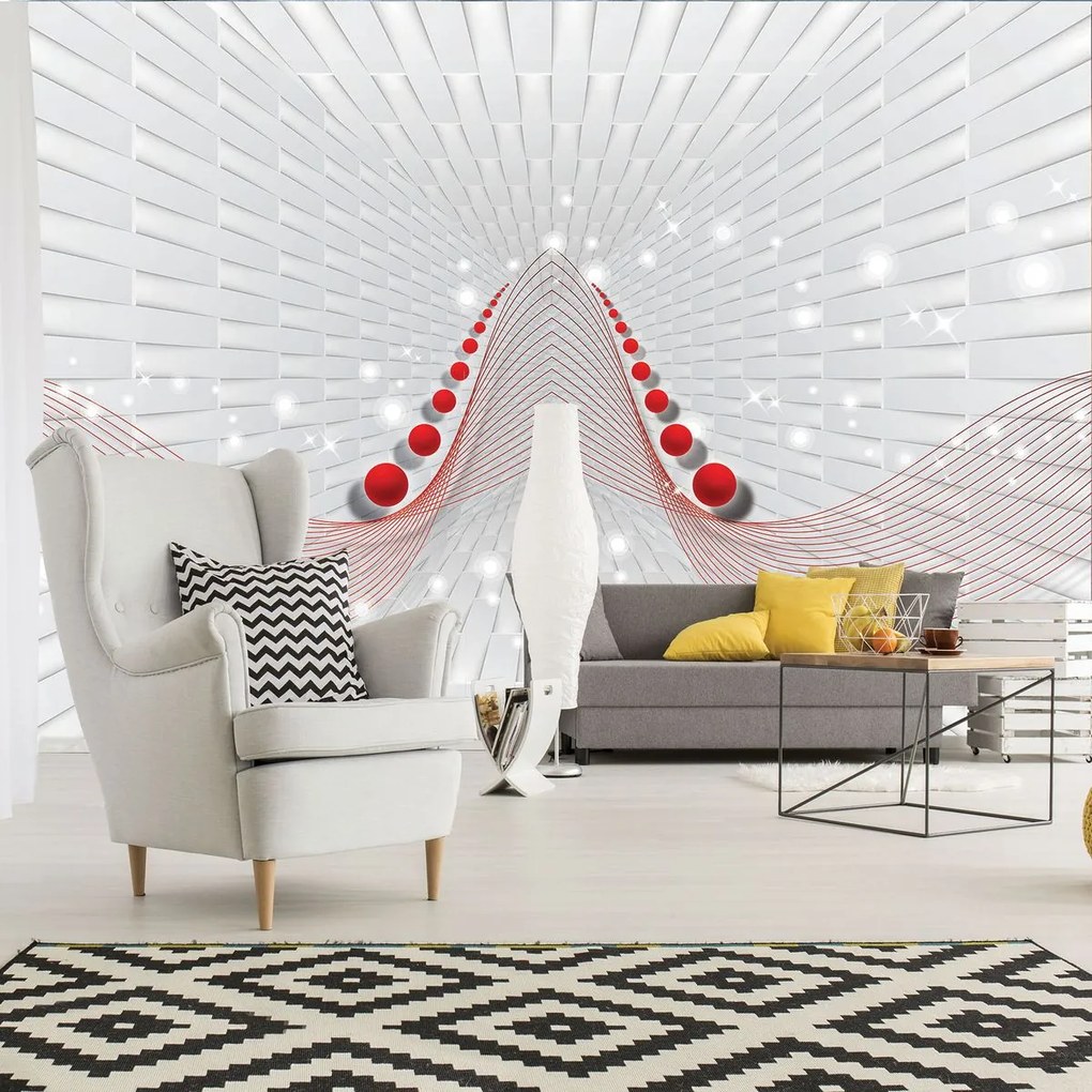 Fototapet - Coridor 3D - roșu (152,5x104 cm)