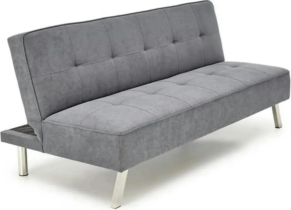 Canapea extensibila CARLITO, gri, stofa clasica/metal, 173x83/97x80 cm