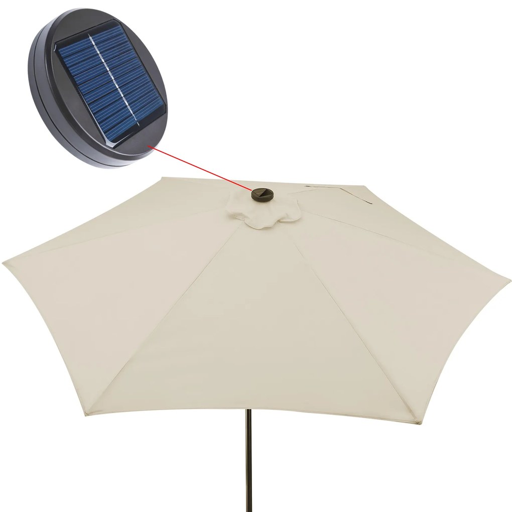 Deuba Umbrela de soare LED Miami Ø270cm - bej