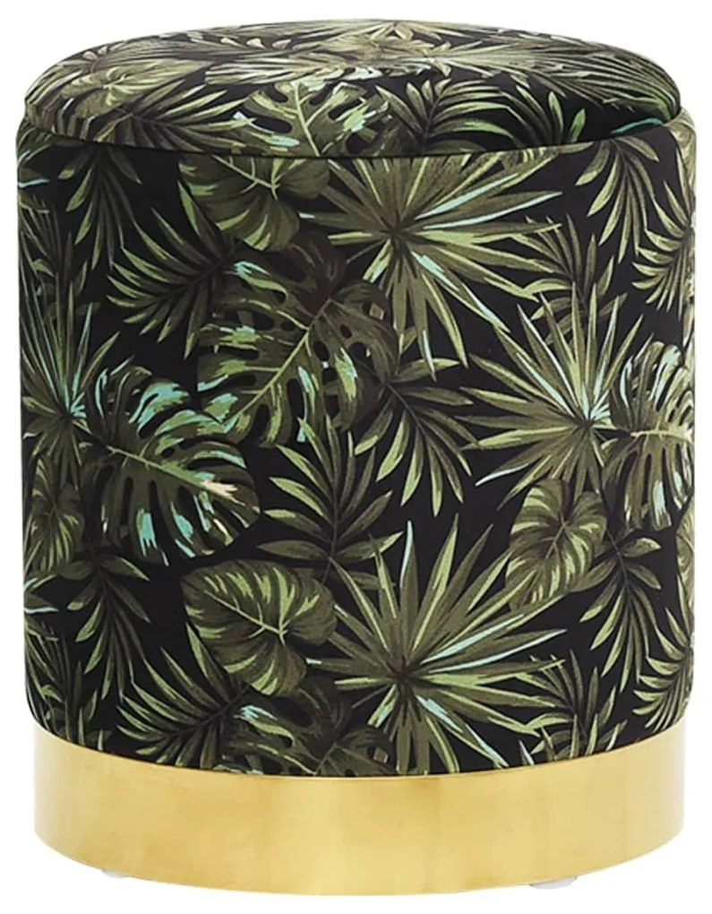 340297 vidaXL Taburet depozitare rotund, multicolor, material textil