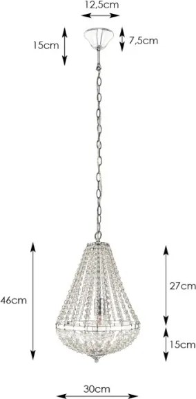 Lustră de cristal pe lanț GRÄNSÖ 1xE27/60W/230V Markslöjd 104889