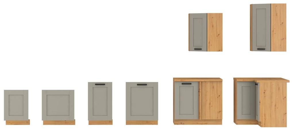 Dulap superior de bucătărie de colț Lucid 58 x 58 GN 72 1F (Stejar artisan + claygrey). 1045502