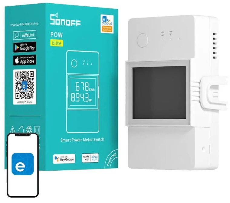 Intrerupator Inteligent cu Contor de Putere WiFi Sonoff POWR316D