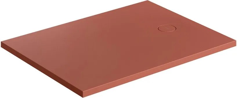 Cadita de dus compozit Omnires AquaRock M+ dreptunghiulara terracotta mat 90x120 cm