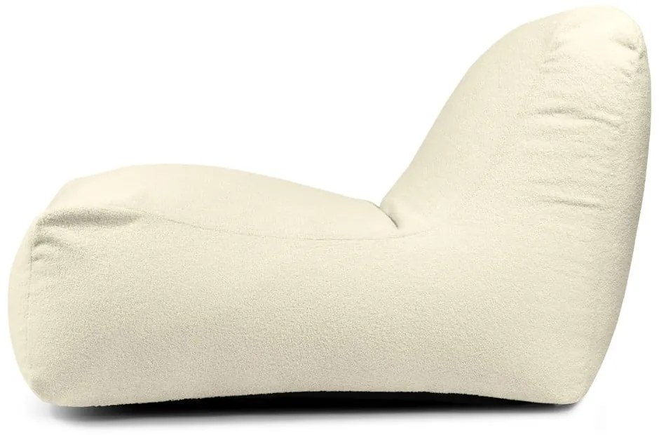 Fotoliu bean bag crem cu tapițerie din țesătură bouclé Lounge – SLOWDOWN