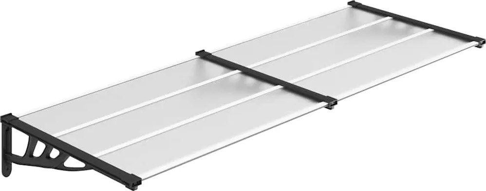 vidaXL Copertină de ușă, negru și transparent, 239x90 cm, policarbonat