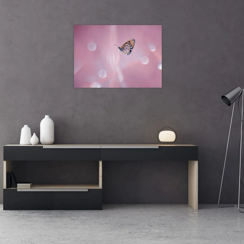Tablou pe sticlă - Fluturele (70x50 cm)