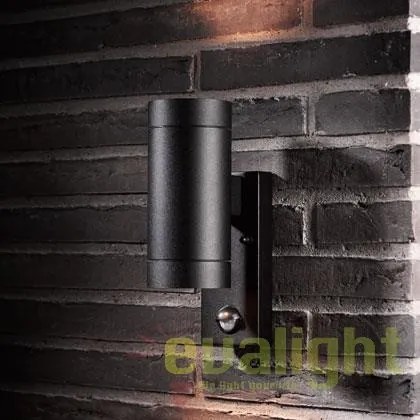 Aplica de perete exterior, dubla cu senzor, IP54 Tin Maxi negru 21519103 NL