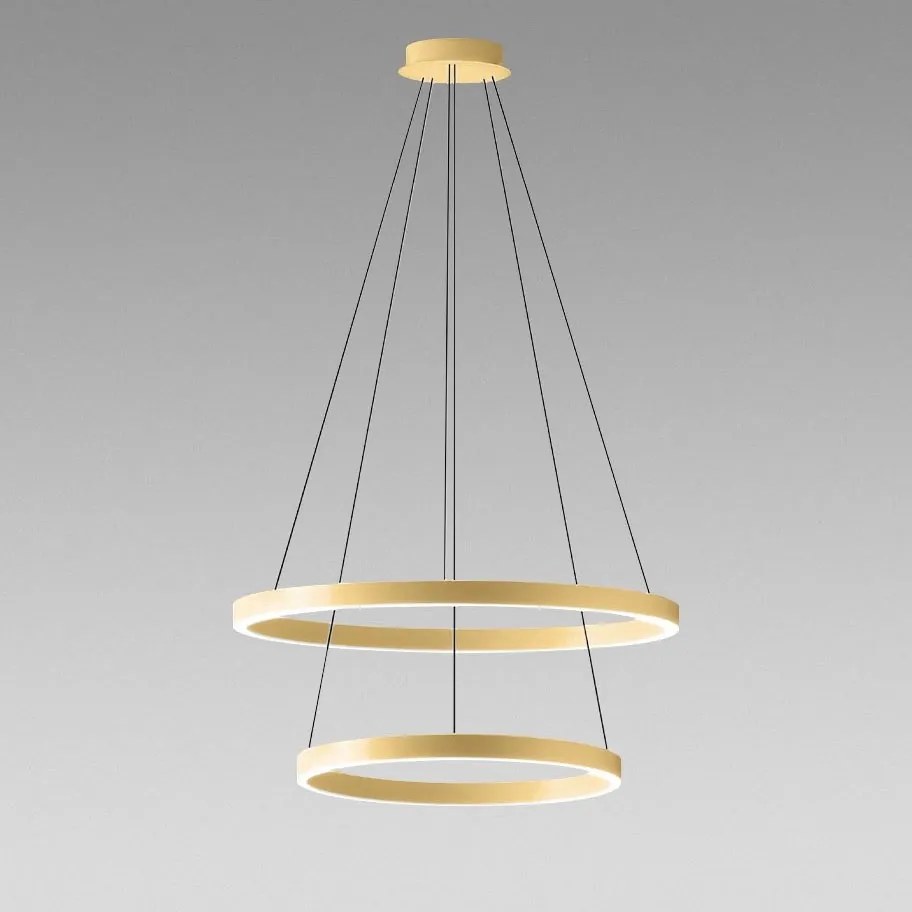 Lustra LED circulara cu 2 inele 60/40cm CRISEIDE, alb, negru sau auriu