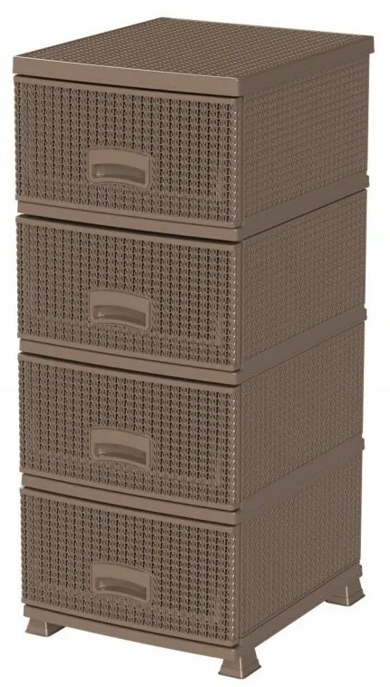 Aldotrade Comoda cu 4 sertare RETRO NEW, maro