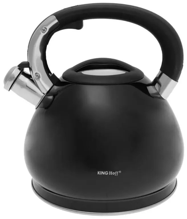 Fierbator Kinghoff KH 1221, 3,4 l, fluierat, efect marmura, inductie, negru