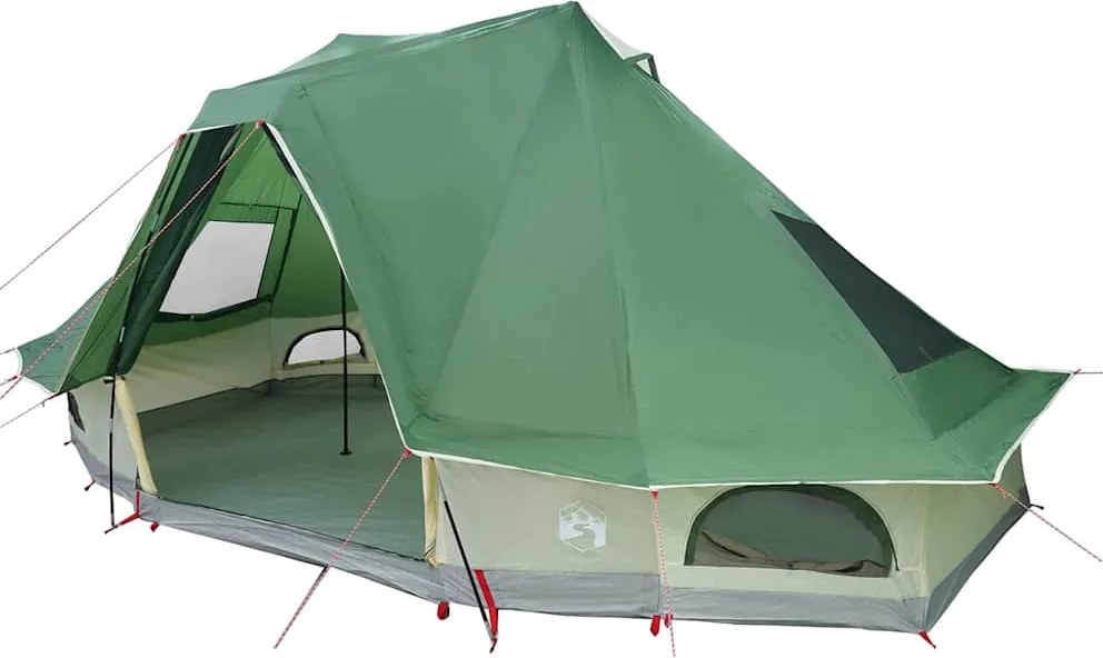vidaXL Cort Tipi cu acoperiș Verde 466 x 310 x 240 cm tafta