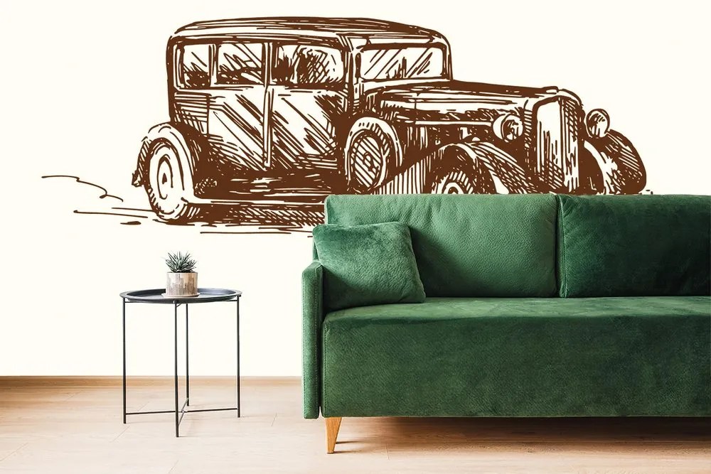 Tapet autoadeziv mașină de curse retro
