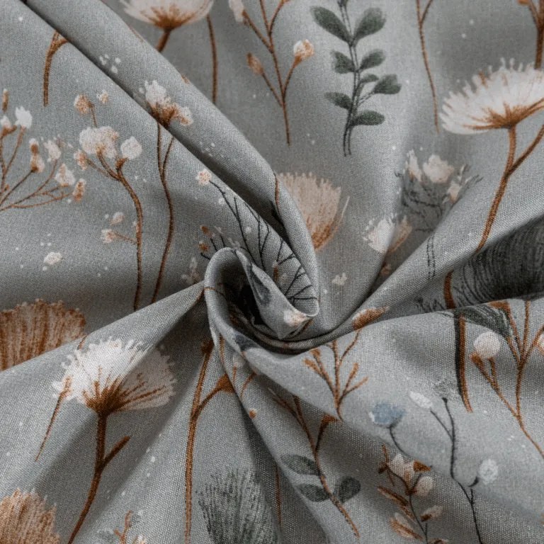 Cearsaf din microfibra BOTANIC FIELD gri 180x200 cm