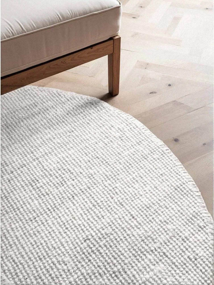 Covor gri deschis reversibil/țesut manual rotund din iută ø 200 cm Bouclé Jaipur – Hanse Home