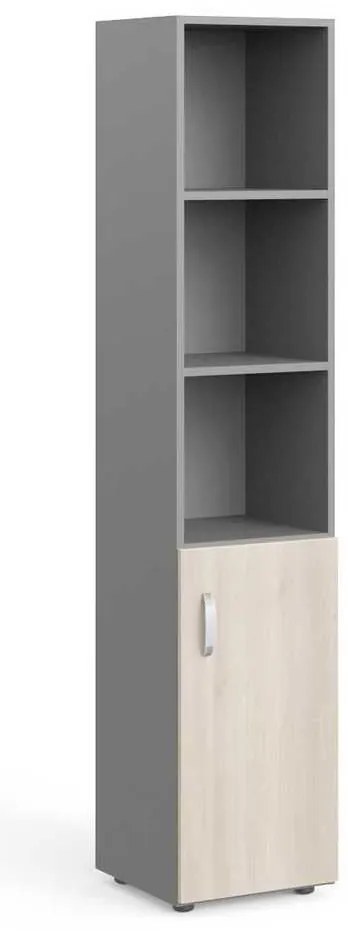 Dulap înalt Manager 39,9 x 42,2 x 196,5 cm, dreapta, salcâm deschis / gri