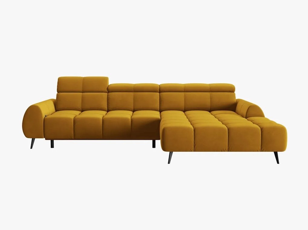 Coltar cu reglaj electric 5 locuri Alyse catifea L295 cm